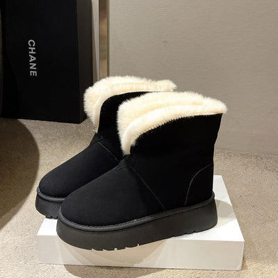 Winter Warm Snow Boots New Fashion Foldable Fleece Cotton Shoes For Women Plus Velvet And Thickened Plush Ankle Boots