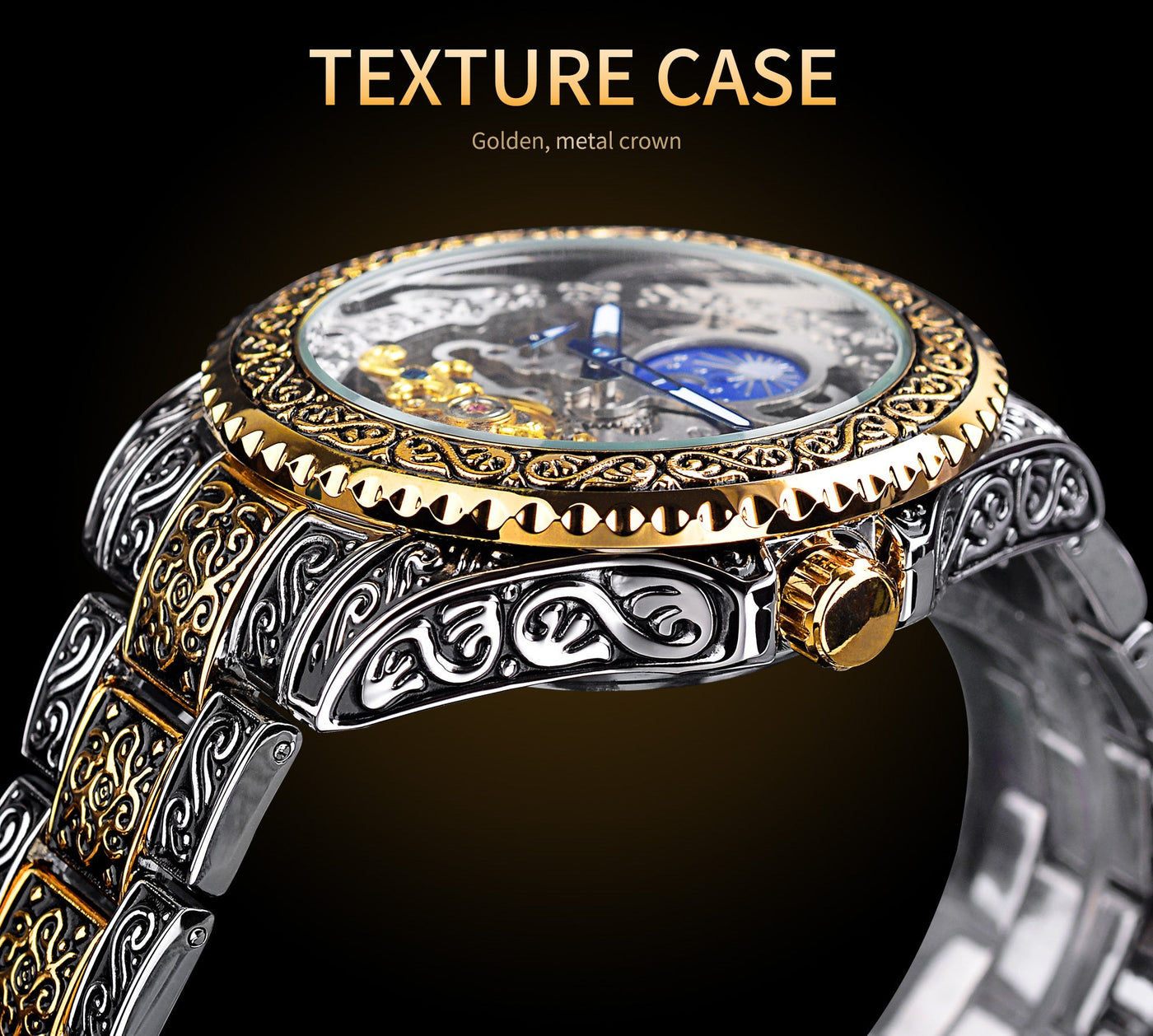 forsining skeleton carved tourbillon mechanical watches luxury men'