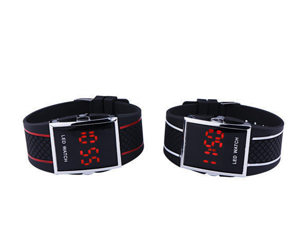 Men Women Casual Unisex White Black LED Digital Sports Wrist Watch Wri