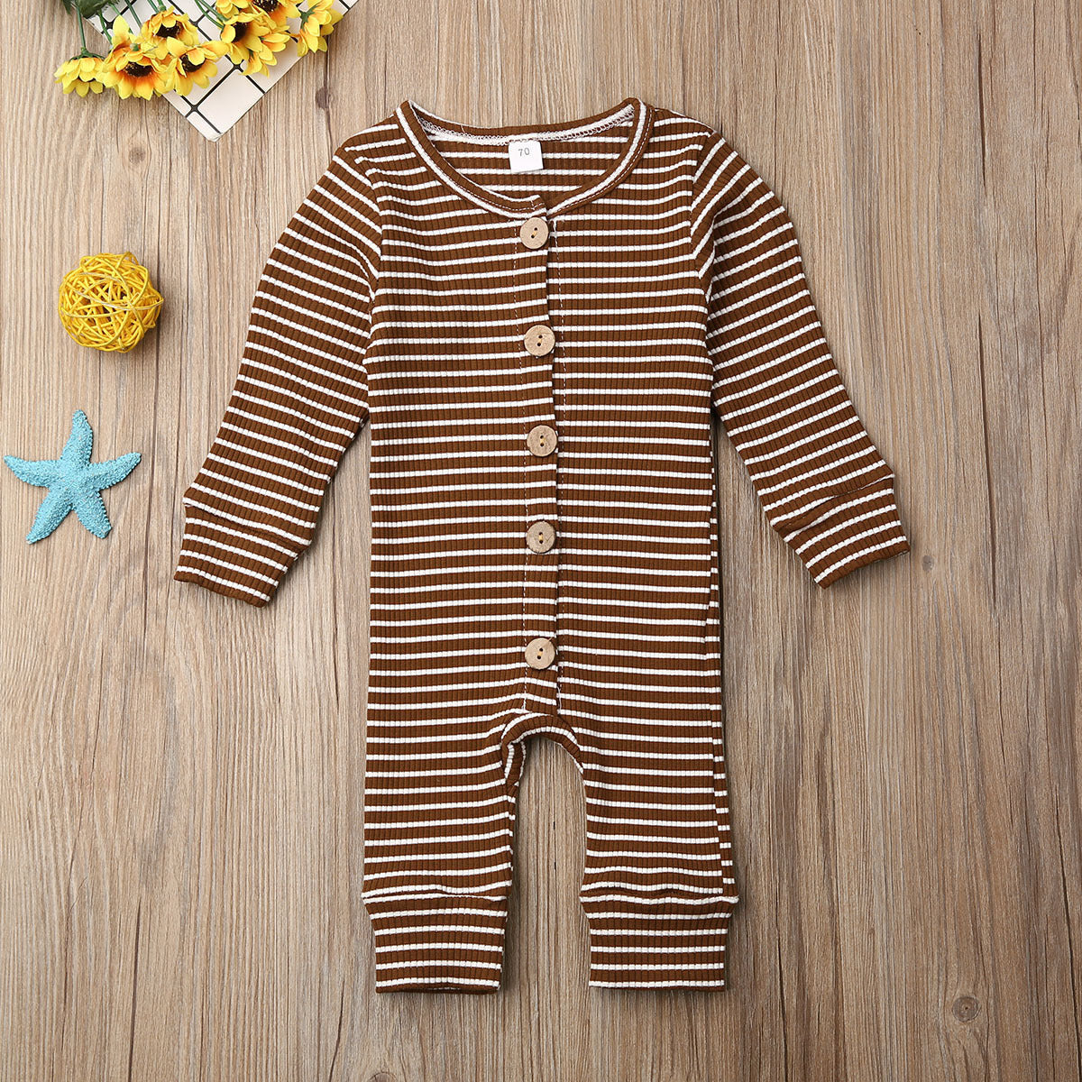 newborn striped jumpsuit knitted warm clothing