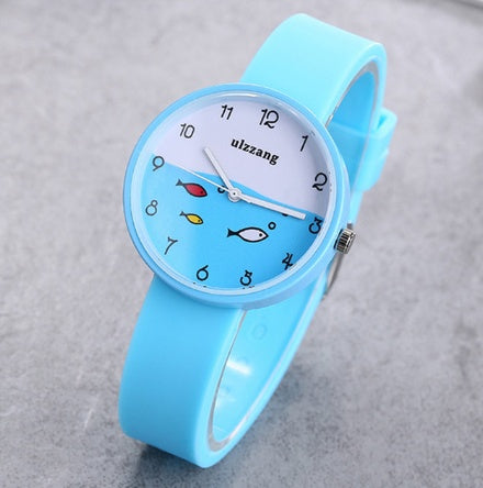 Children Watch For Girls Color Silicone Strap Fashion Quartz Wristwatc