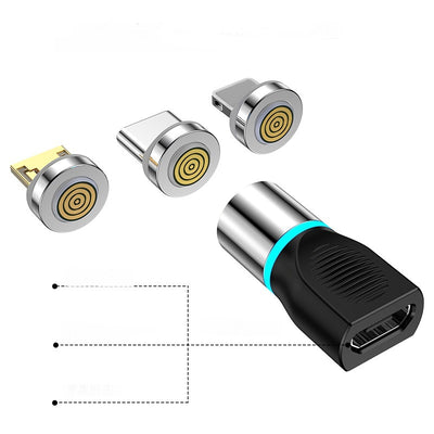 Three-in-one 3A Fast Charging TYPE-C Data Magnetic Adapter