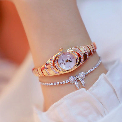 Ladies Gold Watch Diamond Wristwatch Female Fashion Bracelet Watches W