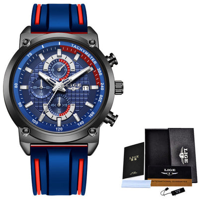 New Creative Design Blue Watches Men Luxury Quartz Wristwatch Stainles