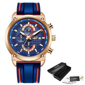 New Creative Design Blue Watches Men Luxury Quartz Wristwatch Stainles