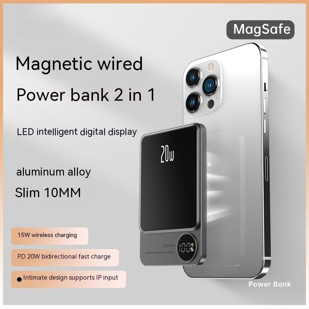 Portable Wireless Magnetic Ultra-thin Mobile Power Supply