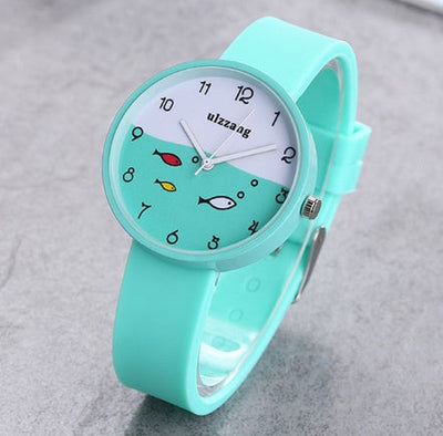 Children Watch For Girls Color Silicone Strap Fashion Quartz Wristwatc