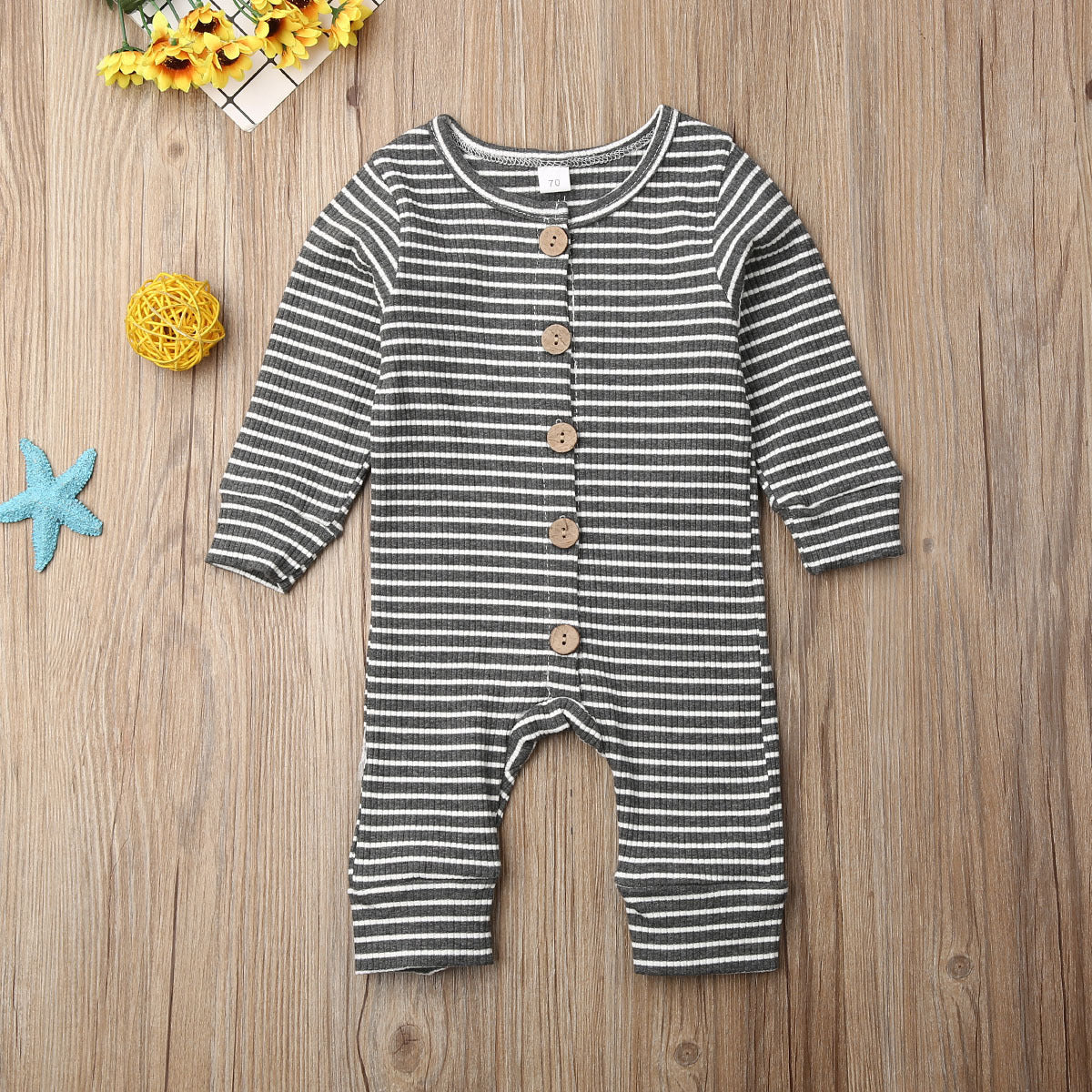 newborn striped jumpsuit knitted warm clothing