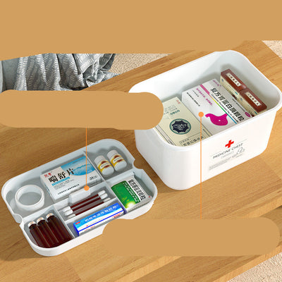 Plastic Portable Double Layer Medicine Case Portable First Aid Medical Case