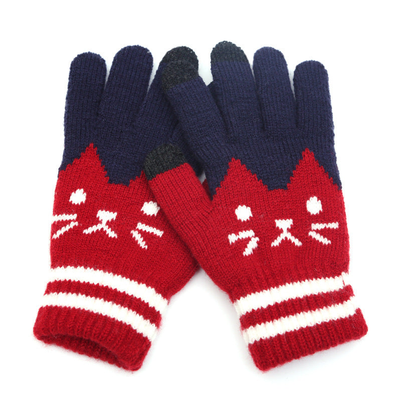 Couple knitted gloves touch screen gloves