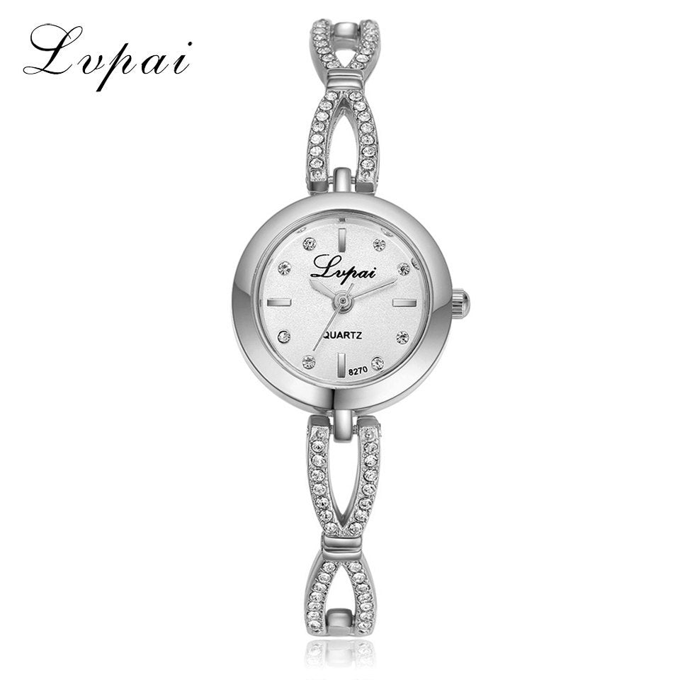 luxury bracelet women dress watches fashion quartz crystal watches lvp