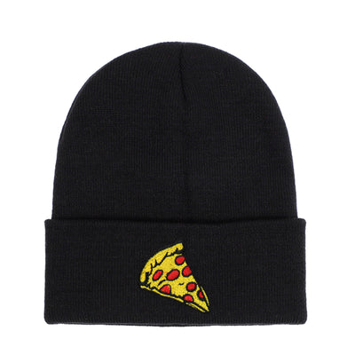 Pizza Embroidered Knitted Hat Outdoors To Keep Warm