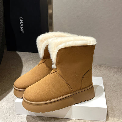 Winter Warm Snow Boots New Fashion Foldable Fleece Cotton Shoes For Women Plus Velvet And Thickened Plush Ankle Boots