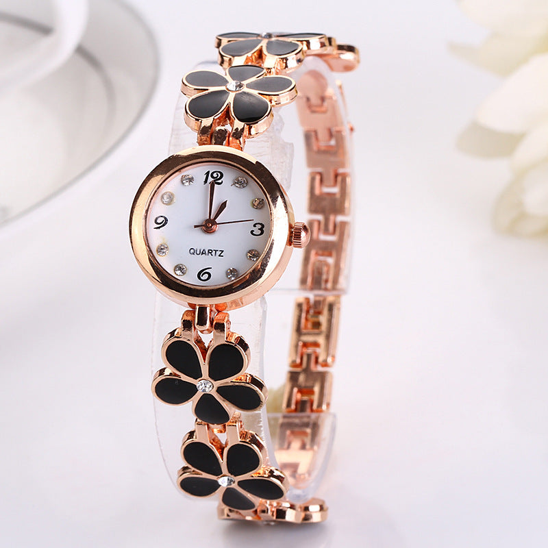 Luxury Casual Fashion Bracelet Watch Flower Strap Wristwatch Dress Ele