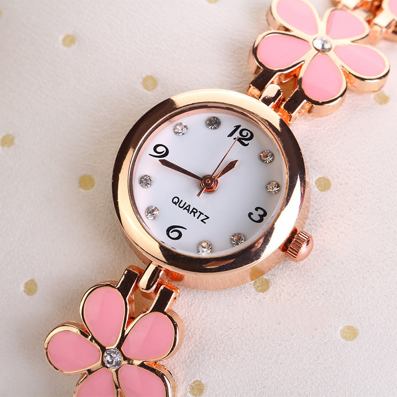 Luxury Casual Fashion Bracelet Watch Flower Strap Wristwatch Dress Ele