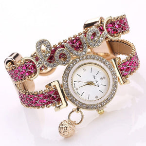 fanteeda brand women bracelet watches ladies watch rhinestones clock w