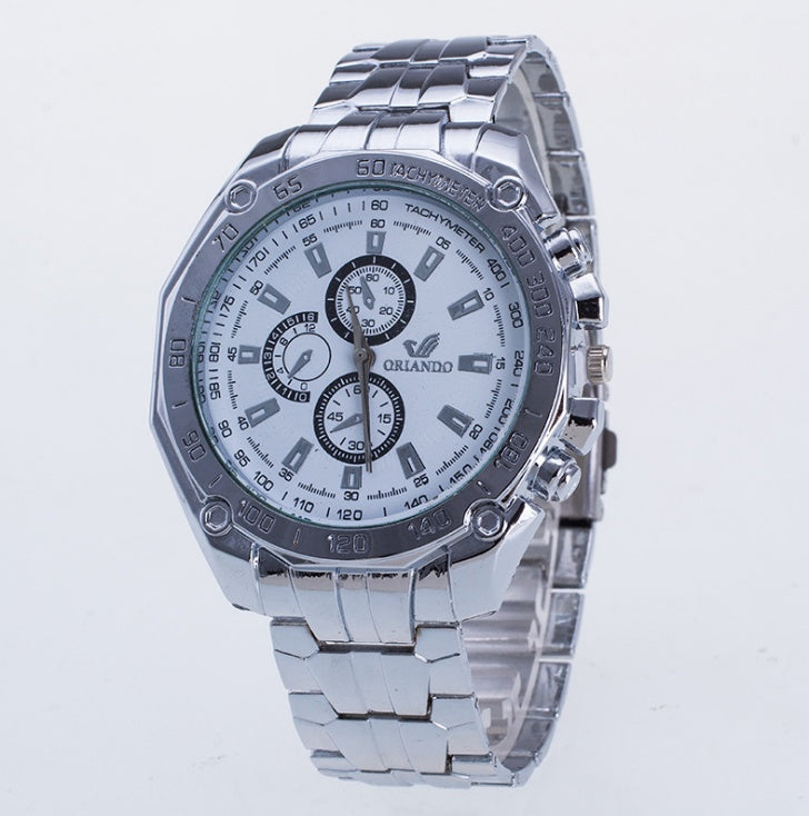 Fashion Silver Stainless Steel Mens Watches Top Brand Luxury Watch Men