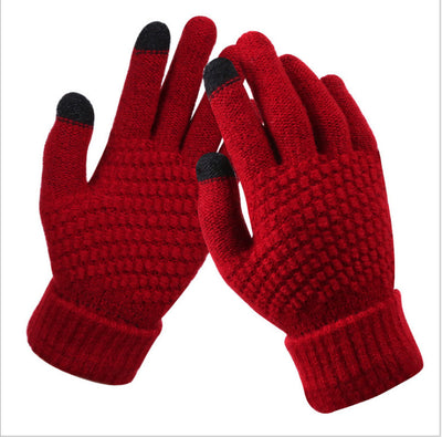 Couple knitted gloves touch screen gloves