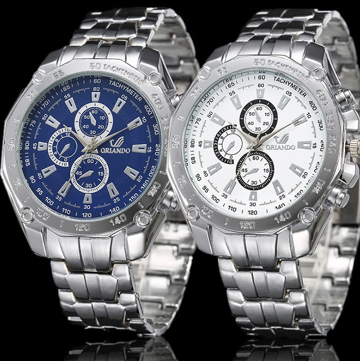 Fashion Silver Stainless Steel Mens Watches Top Brand Luxury Watch Men