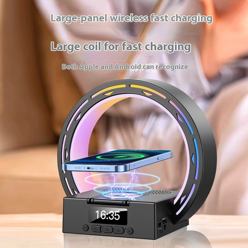 Bluetooth Speaker Seven-color Ambience Light Wireless Charging Small Night Lamp