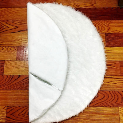 Pure white plush Christmas tree skirt Christmas plush tree skirt 78cm 90cm 122cm Christmas tree decoration tree