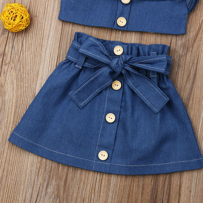 Children's clothing girls suspender skirt