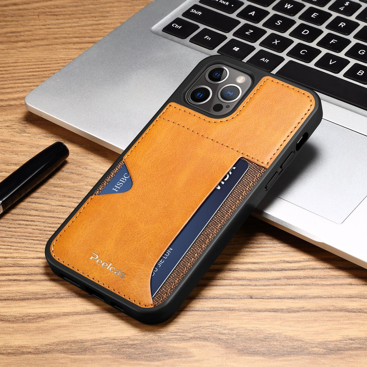 phone business back leather card phone case