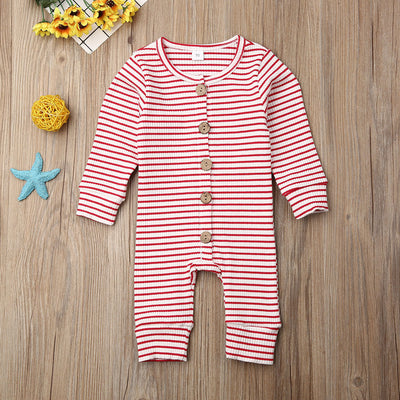 newborn striped jumpsuit knitted warm clothing