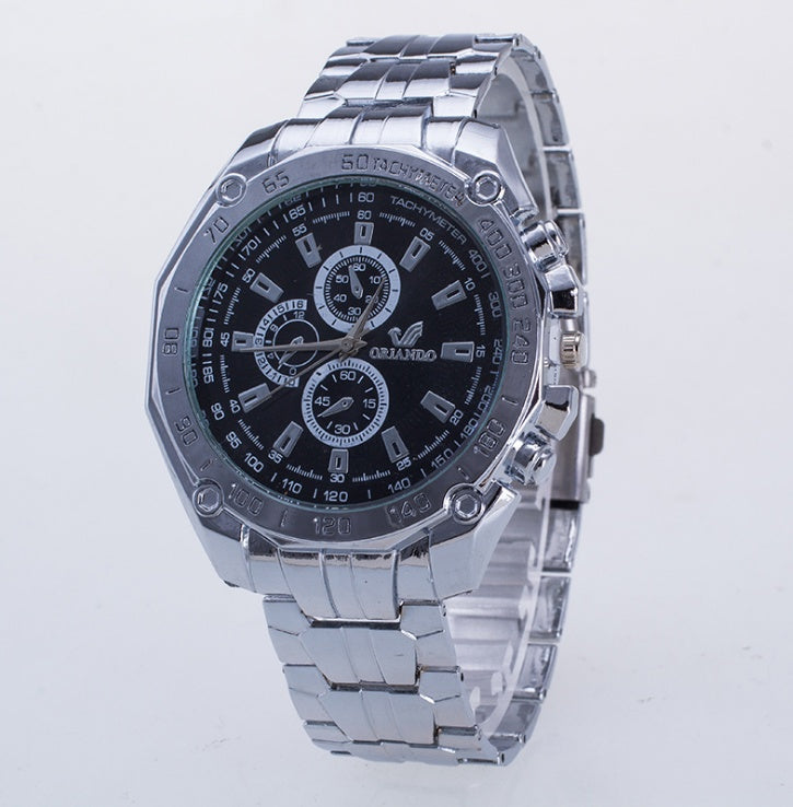 Fashion Silver Stainless Steel Mens Watches Top Brand Luxury Watch Men