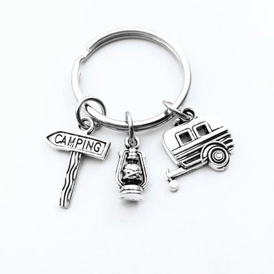 Pinecone Car Camping Self-driving Tour Creative Pendant Keychain