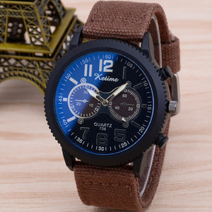 fashion wristwatch cloth band watch male