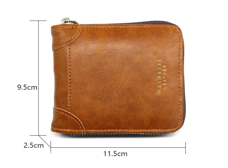 Men's Wallet Short Casual Zipper Coin Purse