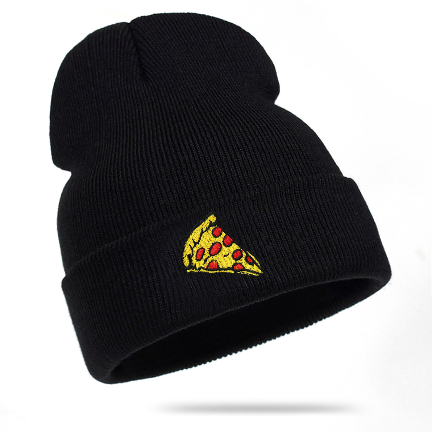 Pizza Embroidered Knitted Hat Outdoors To Keep Warm