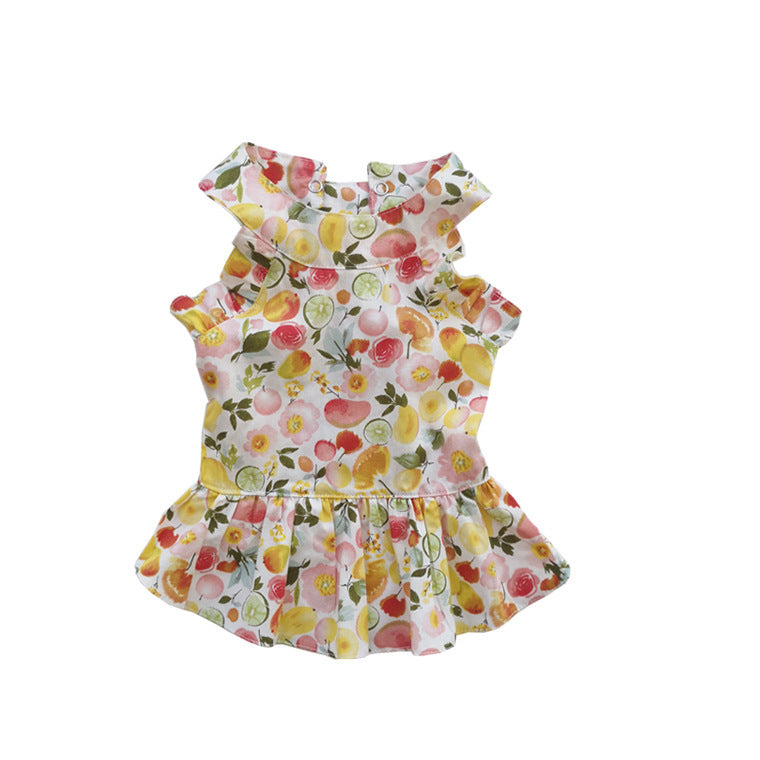 pet clothing cotton autumn print dress pet clothing cotton autumn print dress