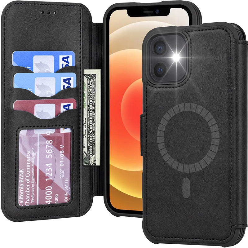 magnetic phone case flip card phone holster