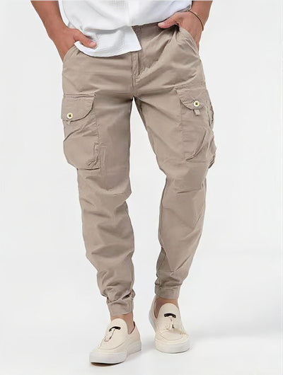 Men's Cargo Trousers With Three-dimensional Pockets Solid Color Casual Pants